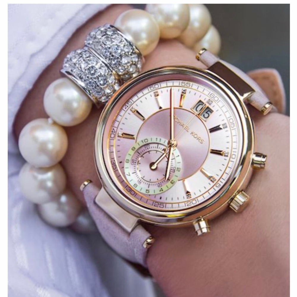 Michael Kors Leather Sawyer Watch MK2529